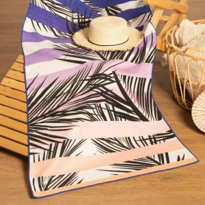 Полотенце пляжное Этель. Цвет: белый, фиолетовый