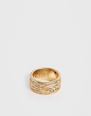 Золотистое кольцо с гравировкой -Золотой Icon Brand