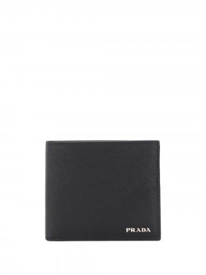 Бумажник с контрастной подкладкой Prada. Цвет: черный