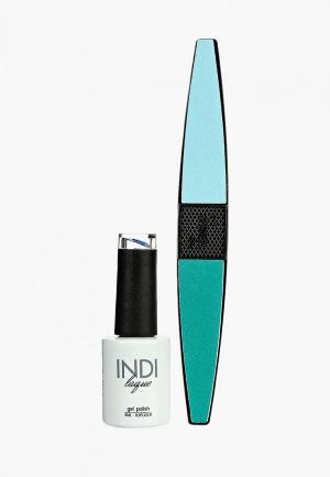 Набор для ухода за ногтями Runail Professional пилка ногтей и Гель-лак INDI laque, 9 мл №3530. Цвет: синий