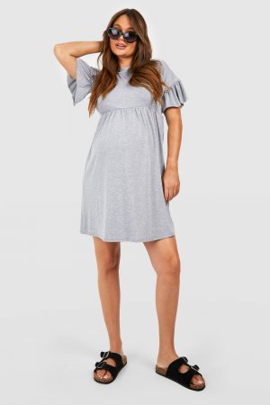 Мини-платье с оборками для беременных , серый Boohoo