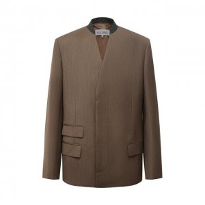 Шерстяной пиджак Maison Margiela. Цвет: коричневый