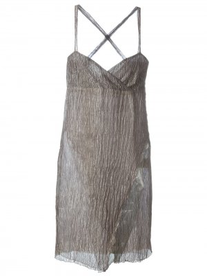 Платье с перекрещенными лямками Romeo Gigli Pre-Owned. Цвет: серый