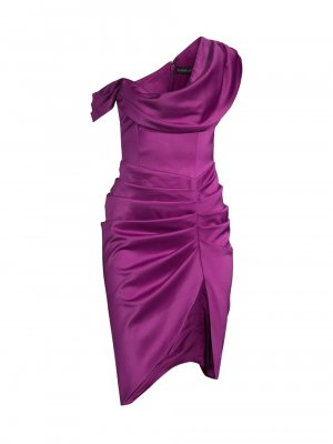 Атласное коктейльное платье с драпировкой , фиолетовый Lavish Alice