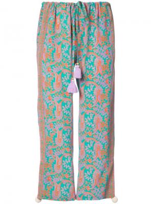 Укороченные брюки со шнурком и принтом пейсли Goa Figue. Цвет: разноцветный
