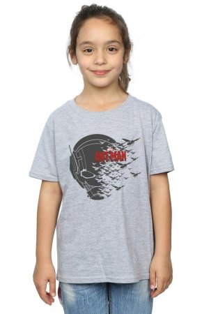 Хлопковая футболка с летающим шлемом «Человек-муравей» , серый Marvel