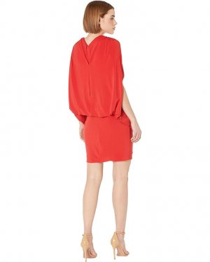 Платье Ria V-Neck Jersey Dress, цвет Red Halston