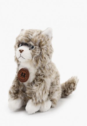 Игрушка мягкая Anna Club Plush Котёнок Табби короткошерстный серебряный, сидит 15 см. Цвет: серый