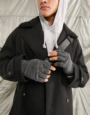 Черные и серые перчатки без пальцев DESIGN Asos