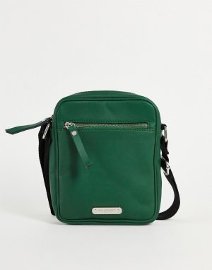 Кожаная сумка для полетов оливкового цвета -Зеленый цвет Bolongaro Trevor