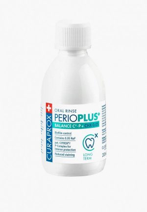 Ополаскиватель для полости рта Curaprox 200 мл, Perio Plus Balance CHX с хлоргексидином 0,05%. Цвет: прозрачный