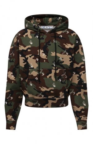 Хлопковое худи Off-White. Цвет: хаки