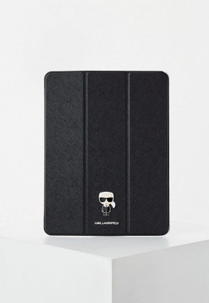 Чехол для iPad Karl Lagerfeld Pro 12.9 (2021), PU Saffiano Ikonik Patch (metal) Folio Black. Цвет: черный