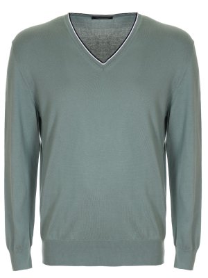 Пуловер хлопковый Ermenegildo Zegna. Цвет: разноцветный