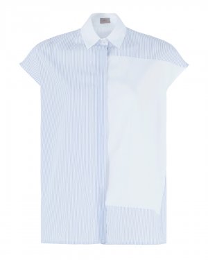 Хлопковая рубашка MRZ. Цвет: белый+синий