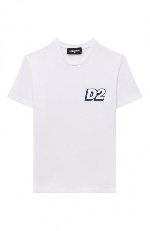 Хлопковая футболка Dsquared2. Цвет: белый