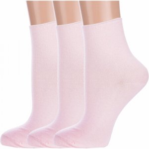 Носки , 3 пары, размер 23, розовый ХОХ. Цвет: розовый/бледно-розовый
