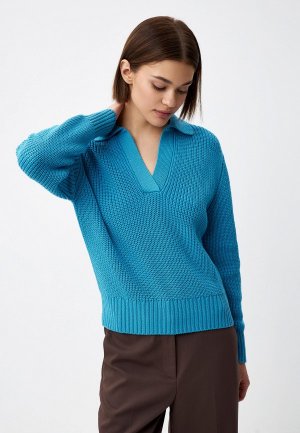 Пуловер Sela Exclusive online. Цвет: голубой