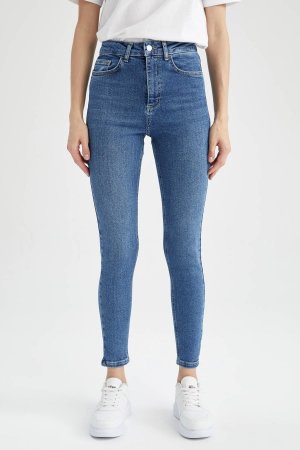 Короткие джинсовые брюки скинни , синий DeFacto