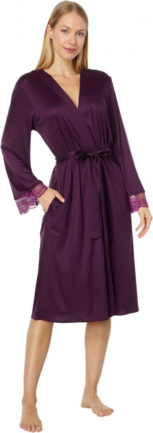 Халат из смесового шелка с длинными рукавами Lovis Hanro, цвет Sumac HANRO