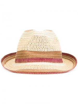 Соломенная шляпа с контрастной отделкой Etro. Цвет: телесный