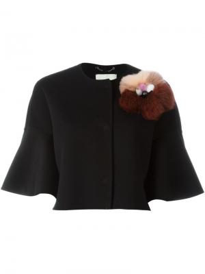 Пиджак с меховой аппликацией Fendi. Цвет: чёрный