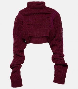 Шерстяной свитер косой вязки , фиолетовый Noir Kei Ninomiya