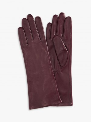 Кожаные перчатки средней длины , бордовый John Lewis
