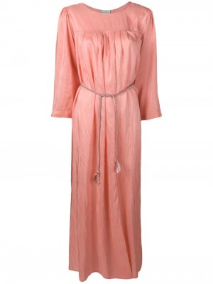 Длинное платье-туника со складками Forte. Цвет: розовый