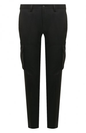 Шерстяные брюки-карго Corneliani. Цвет: чёрный