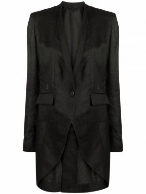 Однобортный пиджак с закругленным подолом Isabel Benenato. Цвет: черный