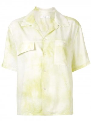 Рубашка с открытым воротником и принтом тай-дай G.V.G.V.. Цвет: желтый