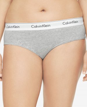 Современное хлопковое хипстерское нижнее белье больших размеров с логотипом QF5118 , серый Calvin Klein