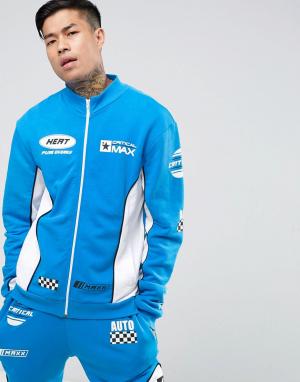 Спортивная куртка с гоночным принтом Jaded London. Цвет: синий