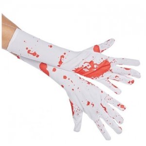 Белые окровавленные перчатки (9971) взрослые RUBIE'S. Цвет: белый