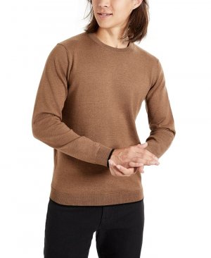 Мужской легкий пуловер приталенного кроя с круглым вырезом , цвет Brown Mix Kenneth Cole