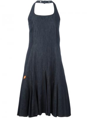 Джинсовое платье с вырезом-халтер Walter Van Beirendonck Vintage. Цвет: синий