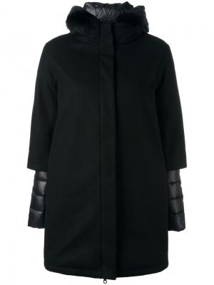 Пуховое пальто с капюшоном Duvetica. Цвет: чёрный
