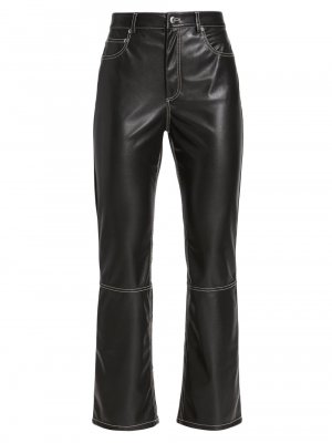 Узкие расклешенные брюки Lyle из веганской кожи , черный Jonathan Simkhai Standard