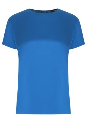 Блуза атласная VASSA&CO. Цвет: синий