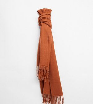 Широкий шарф шоколадного цвета в стиле унисекс -Коричневый Reclaimed Vintage