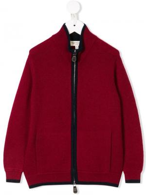 Кашемировый свитер с молнией Cashmirino. Цвет: красный