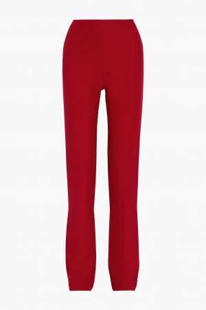 Прямые брюки из крепа с добавлением шелка и шерсти VALENTINO GARAVANI, красный Garavani