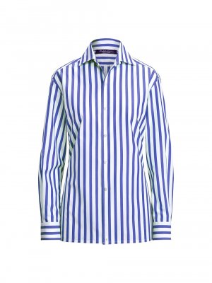 Полосатая рубашка капри на пуговицах , белый Ralph Lauren Collection