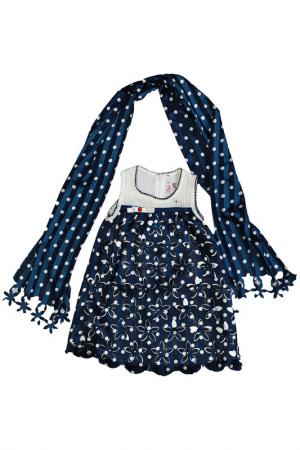 Платье, шарф Lilax Baby. Цвет: синий