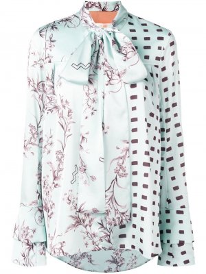 Блузка с цветочным принтом Ssheena. Цвет: зеленый