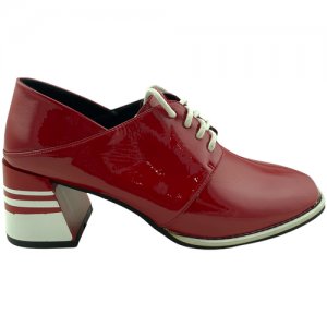 Туфли женские лаковые каблук-полоска (4264) HAVIN. Цвет: красный