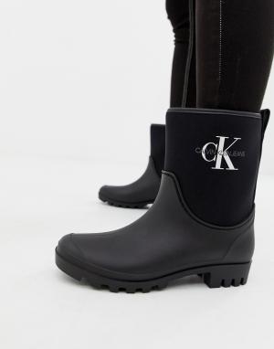 Черные резиновые сапоги Jeans Philippa Calvin Klein. Цвет: черный