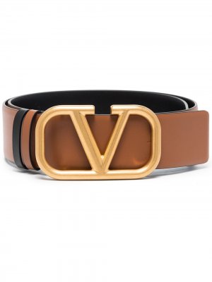 VLogo Signature reversible leather belt Valentino Garavani. Цвет: коричневый