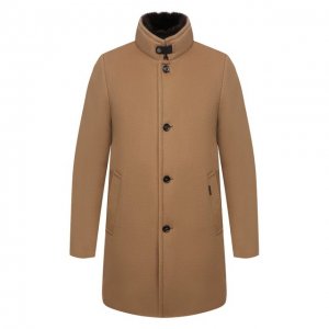 Пальто из шерсти и кашемира Bond-FUR-LE Moorer. Цвет: бежевый